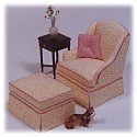 Dollhouse Miniature 1:12 Scale Chair and Ottoman Kit