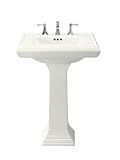 Kohler 27 Centerset Fireclay Bathroom Sink with Overflow and 3 Pre Drilled Faucet Holes from the Memoirs Collection White - K-2258-4-0