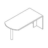 Review HON  / Peninsula with End Panel, 66w x 30d x 29-1/2h, Mahogany/Black