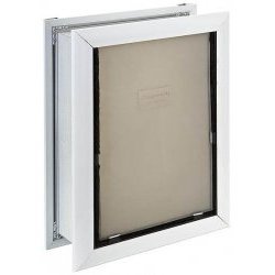 Wall Mount Pet Door - Single Flap - Large (White) (19.75