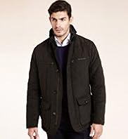 Collezione Funnel Neck Mock Suede Quilted Jacket