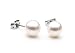 Jewelry : AAA Quality Round 6.5-7mm Akoya SaltWater cultured White Pearl Earrings with 18K White Gold Mount