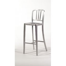 Bar Chair - Cafe (Aluminum) (45 H x 17 W x 22 D overall) by Bar Stools