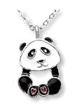 Clearly Charming Gold & European Crystal Panda Pendant Necklace