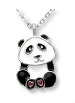 Clearly Charming Gold & European Crystal Panda Pendant Necklace