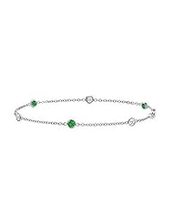 Emerald and Diamond Bracelet 18K White Gold - 0.75 CT TGW