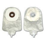 Karaya 5 Lo-Profile Transparent Urostomy 9" Pouch with Pre-Cut Karaya Barrier, Tape & Belt Tabs - 1 3/8" Stoma - Transparent - Box