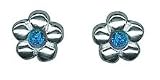 Eigenschaften Janusch / Ohrstecker 925 Silber, rhodiniert,Blume mit blauem Stein