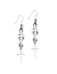 Sterling Silver Gothic Dangle Earrings QE2001"