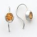 Sterling Silver Citrine Round Bezel Set Earrings