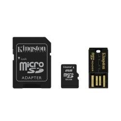 KINGSTON 2GB microSDHC Mobility Kit inkl USB + SD Adapter