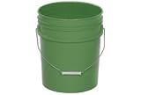5 Gallon Plastic Pail - Green. Package of 5