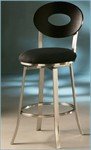Zurich Swivel Counter Stool - Brushed Steel Frame with Latigo Brown Wood