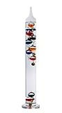 21 Inch Liquid Galileo Thermometer with Ten Multi-Color Floats and Gold Tags