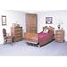 Curved Broken Pediment Solid Wood Headboard and Drop-Edge Solid Wood Footboard.