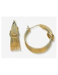 26mm X 8mm 14k Concentric Hoops Tube Earrings