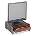 Electronics : Rolodex 81776 Mahogany Wood & Black Leather Monitor Stand, 14-7/16W X 13-7/16D X 5-1/8H