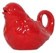 Stoneware Pottery Red Bird Creamer 3.5"H, 5oz Set / 2