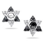 1.18 Cts Black & White Diamond Earring Jackets in 14K White Gold