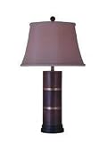 BRASS RING INLAY JADE POST LAMP