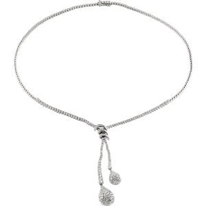 Genuine IceCarats Designer Jewelry Gift 14K White Gold Diamond Necklace. 3 1/3 Ct Tw; Diamond Necklace Diamond Necklace In 14K White Gold