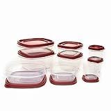 Rubbermaid FG7K3900CHILI Easy Find Lid 18-Piece Food-Storage Container Set with Lids