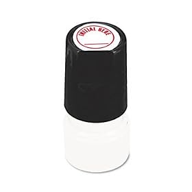 Universal 10084 - Round Message Stamp, INITIAL HERE, Pre-Inked/Re-Inkable, Red-UNV10084