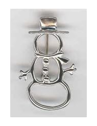 Silverflake -Snowman Pin