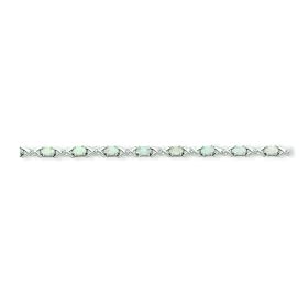 Sterling Silver White Created Opal and CZ (Cubic Zirconia) Bracelet by A Great Jewelry Co.