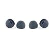 2 pair, Size Large BLACK - High density (thicker) silicone, replacement ear cushions for ear-canal fitting earphones earbuds
