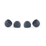 2 pair, Size Large BLACK - High density (thicker) silicone, replacement ear cushions for ear-canal fitting earphones earbuds