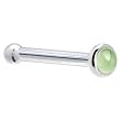 Solid 14KT White Gold 2mm Genuine Peridot Nose Bone - 18 Gauge