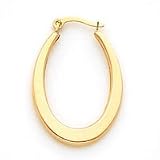 14k Flat Oval Hoop Earrings SE1888
