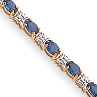 14k Sapphire and Diamond Bracelet by JewelryWeb