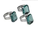 NEW S/4 Acrylic Gemstone Napkin Rings Topaz Blue
