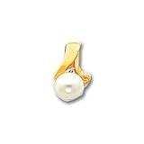 14k 6mm Pearl AA Diamond chain slide