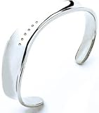 Graduated Convex Bangle with 6 Diamonds by Hot Diamonds Sterling Silver