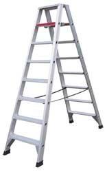 Industrial Grade 4HXA9 Stepladder, Twin, 8 Ft, 8 Steps, Alum