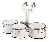 CB 3714 White Marching Trio Toms with Carrier - 12, 13, 13