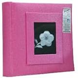 Kleer-Vu Photo / Memo Album, Elegant Glitter Fabric Collection, Pink, Holds 200 4 x 6 Photos, 2 Per Page.