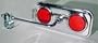 Chrome Rectangle Mirror Red Reflectors