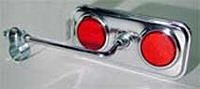 Chrome Rectangle Mirror Red Reflectors