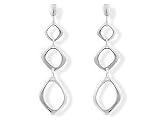 Image of Fossil Silver Abstract Diamond Shaped Trio Drop Earrings