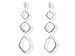 Fossil Silver Abstract Diamond Shaped Trio Drop Earrings