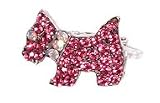 Pink Austrian Crystal Scottie Hair Clip Barrette
