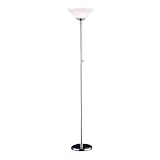Adesso 7500-22 Aries 73-Inch Torchiere-Style Incandescent Floor Lamp, Satin Steel by Adesso