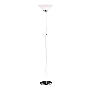 Adesso 7500-22 Aries 73-Inch Torchiere-Style Incandescent Floor Lamp, Satin Steel by Adesso