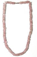 Rose Quartz Necklace Healing Bead Handmade Jewelry 18 inches