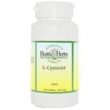 L-Cysteine w/B6 & C 500 mg - Use for respiratory illness, immunity, cell growth, helps heal wounds, 100 tablets., (Health Herb)