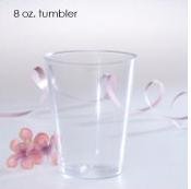 8 oz Crystal Clear Hanna K Signature Cups Tumblers Wedding /Party 20 Ct